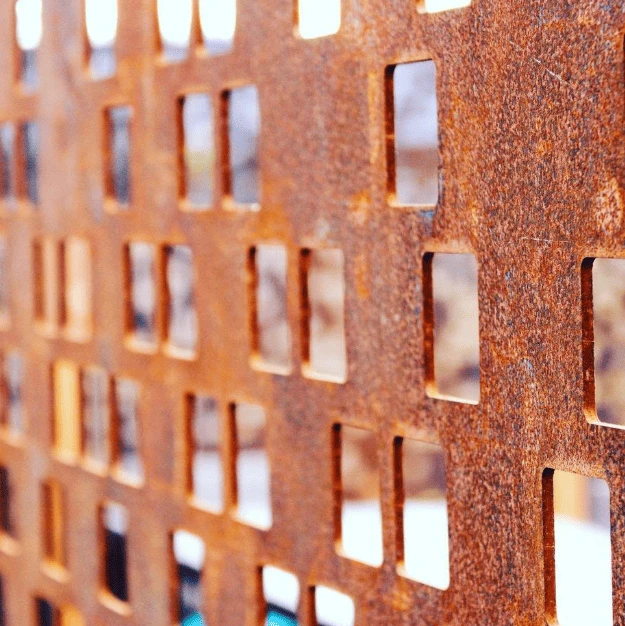 Engineered perforated corten panels Engineered perforated corten panels